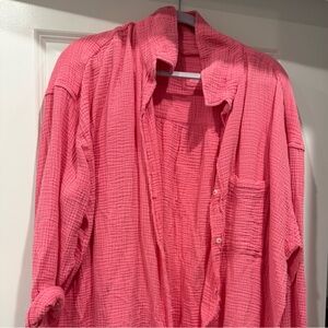Aerie Coral Textured Shirt